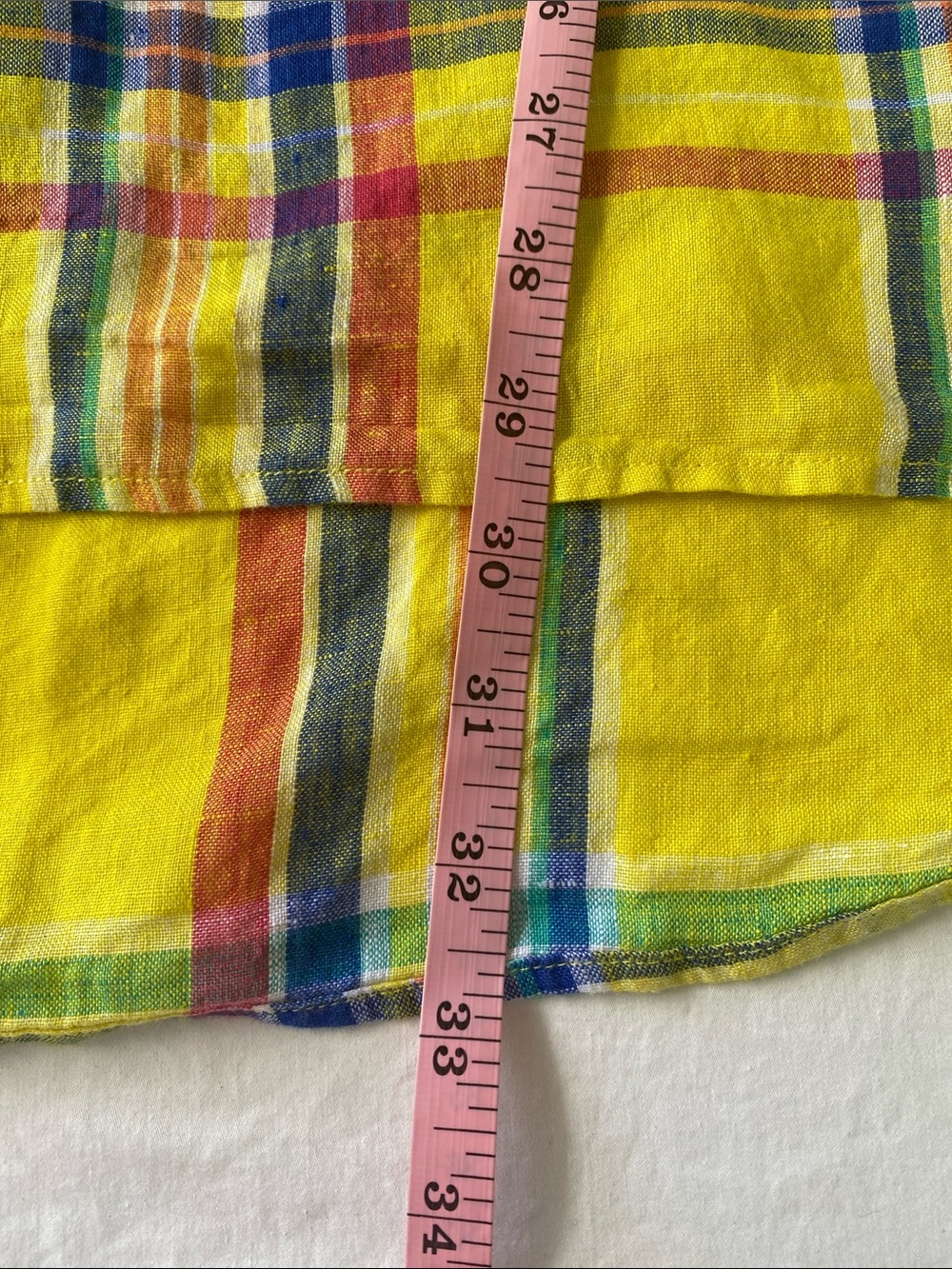 Lauren Ralph Lauren Bright Yellow Multicolor Plaid Button-Down Shirt - Picture 6 of 8